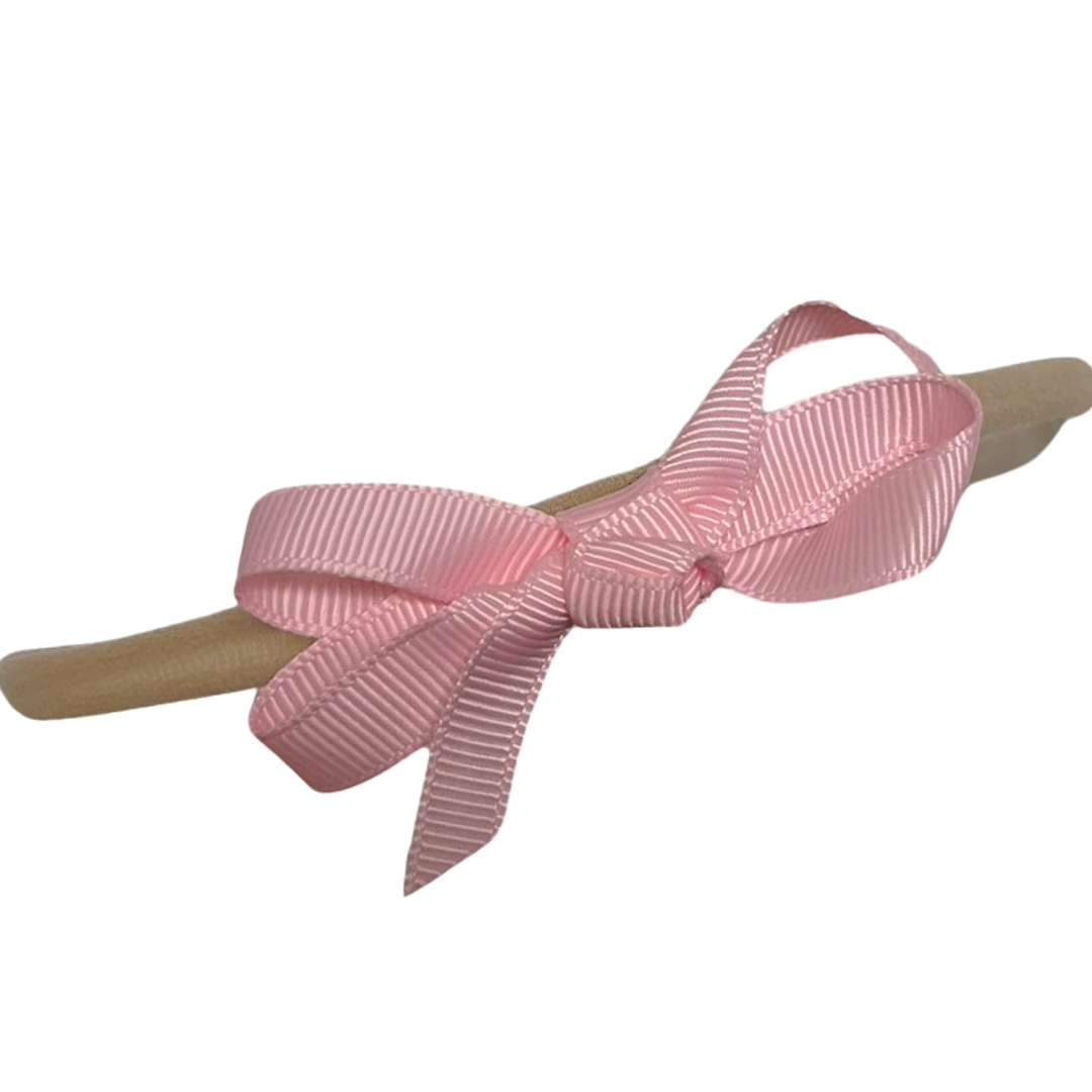 Pink Mini Ella Double Bow Baby Band