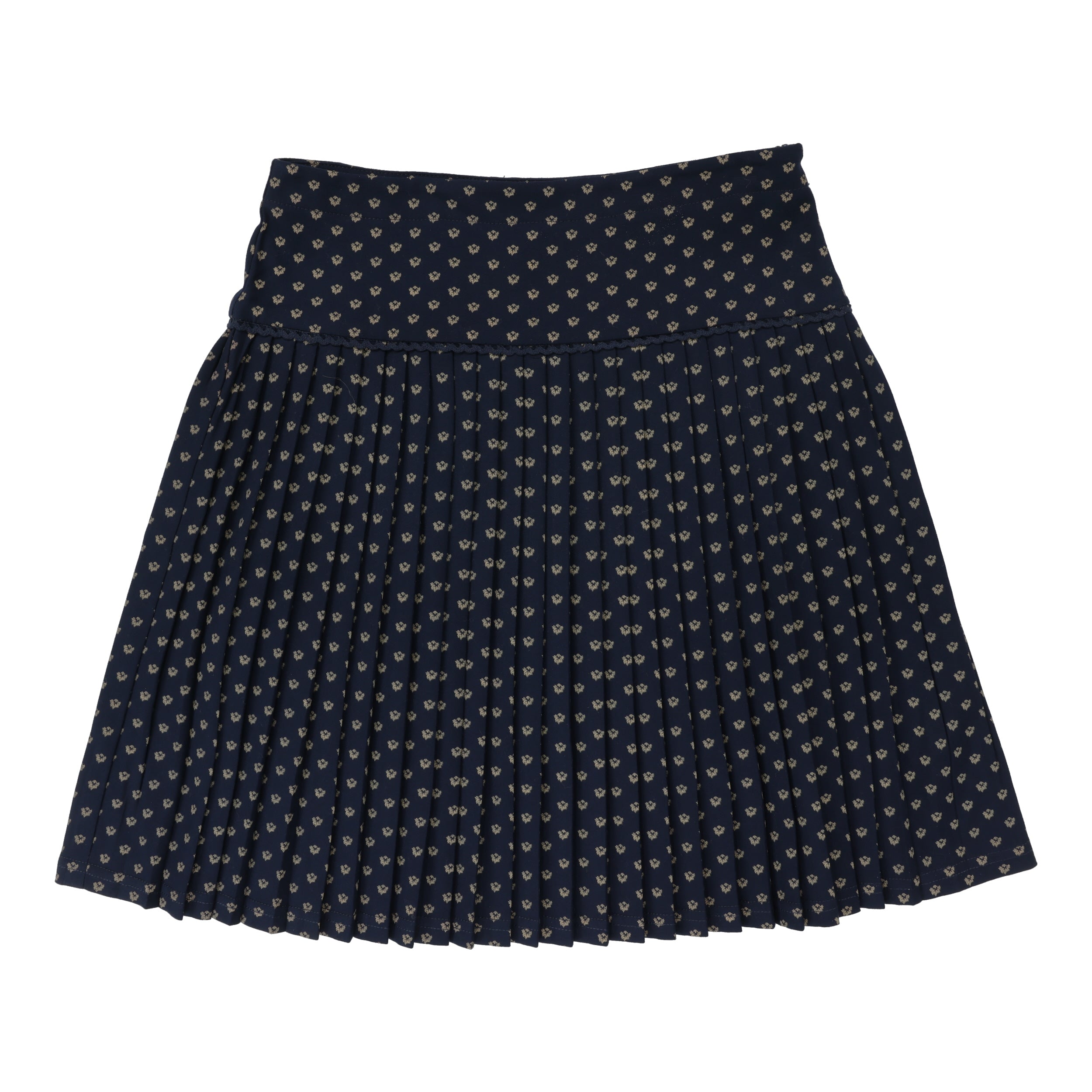 Medallion Drop Waisted Pleated Skirt