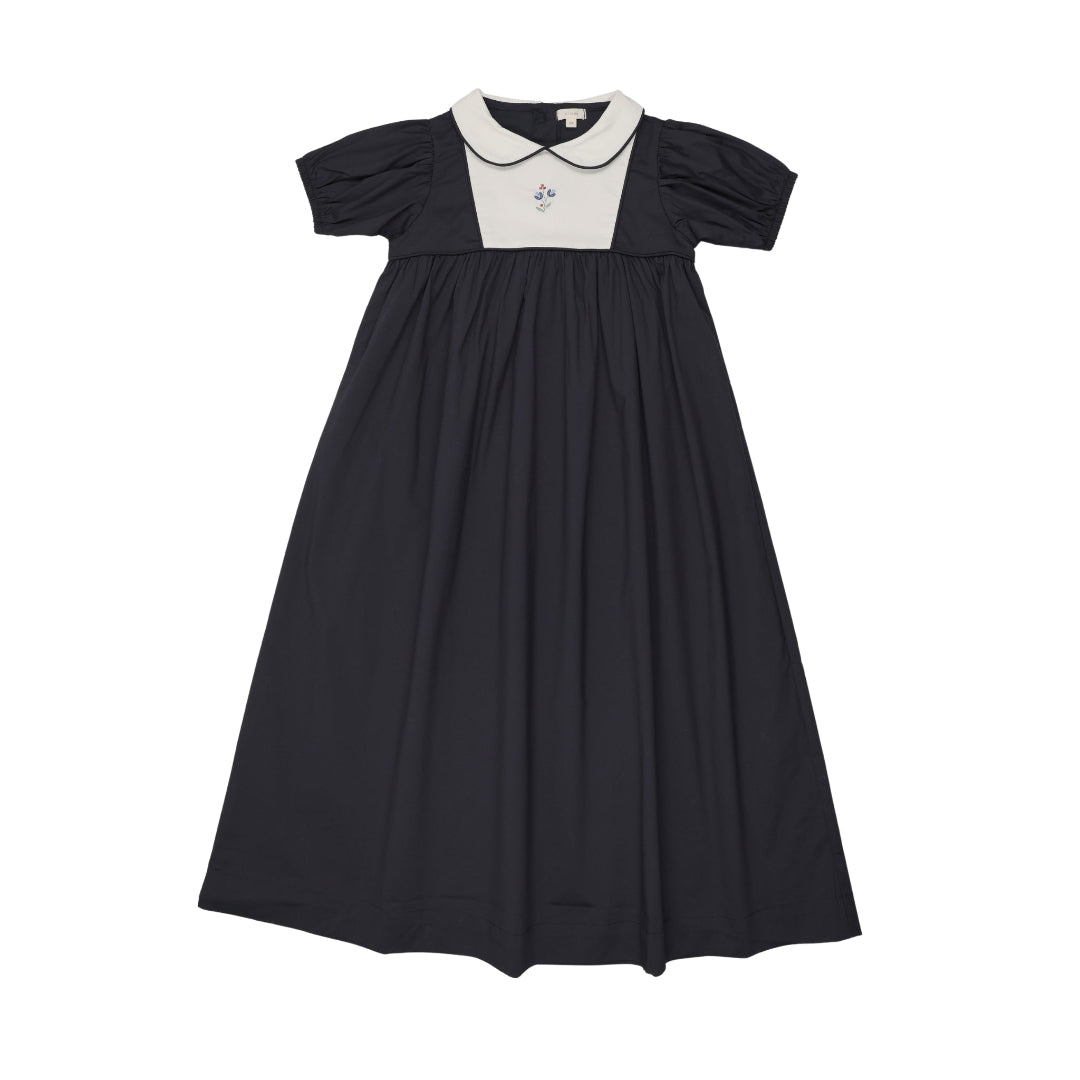 Navy Short Sleeve Bib Maxi