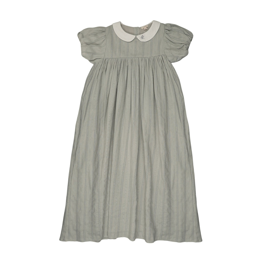 Seafoam Embroidered Collar S/S Maxi