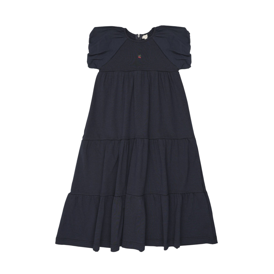 Navy SS Puff Sleeve Maxi
