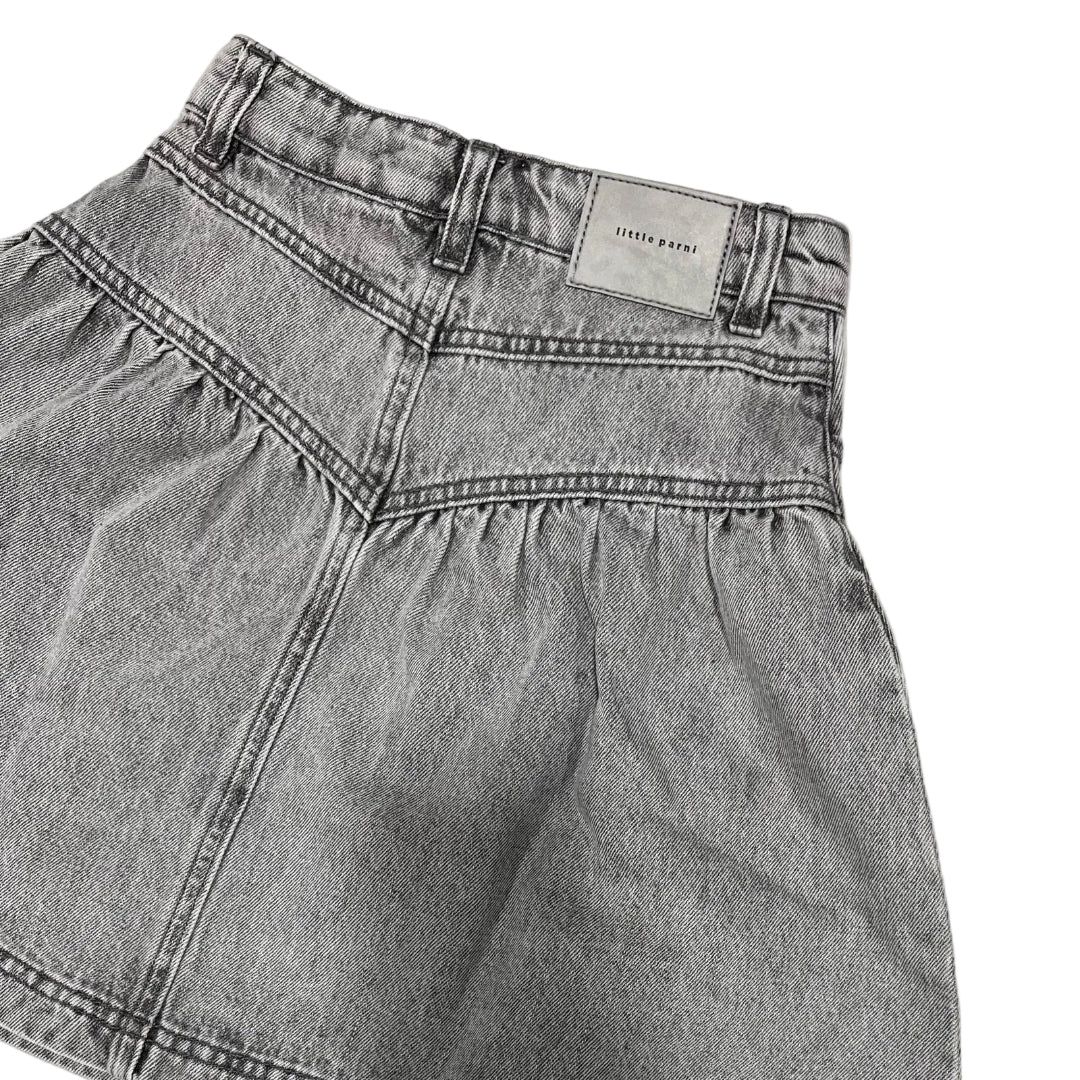 Grey Classic Denim Short Skirt