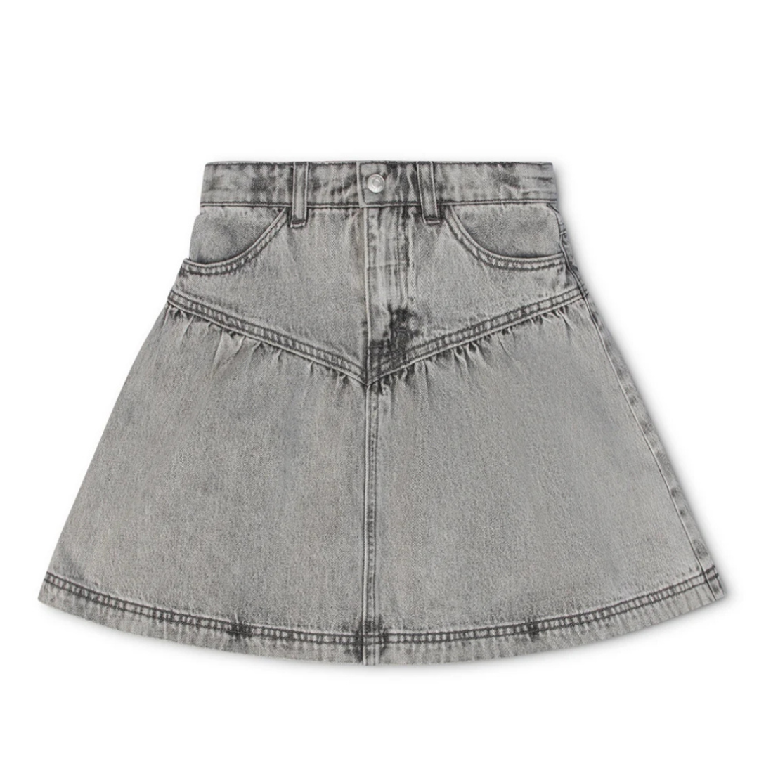 Grey Classic Denim Short Skirt