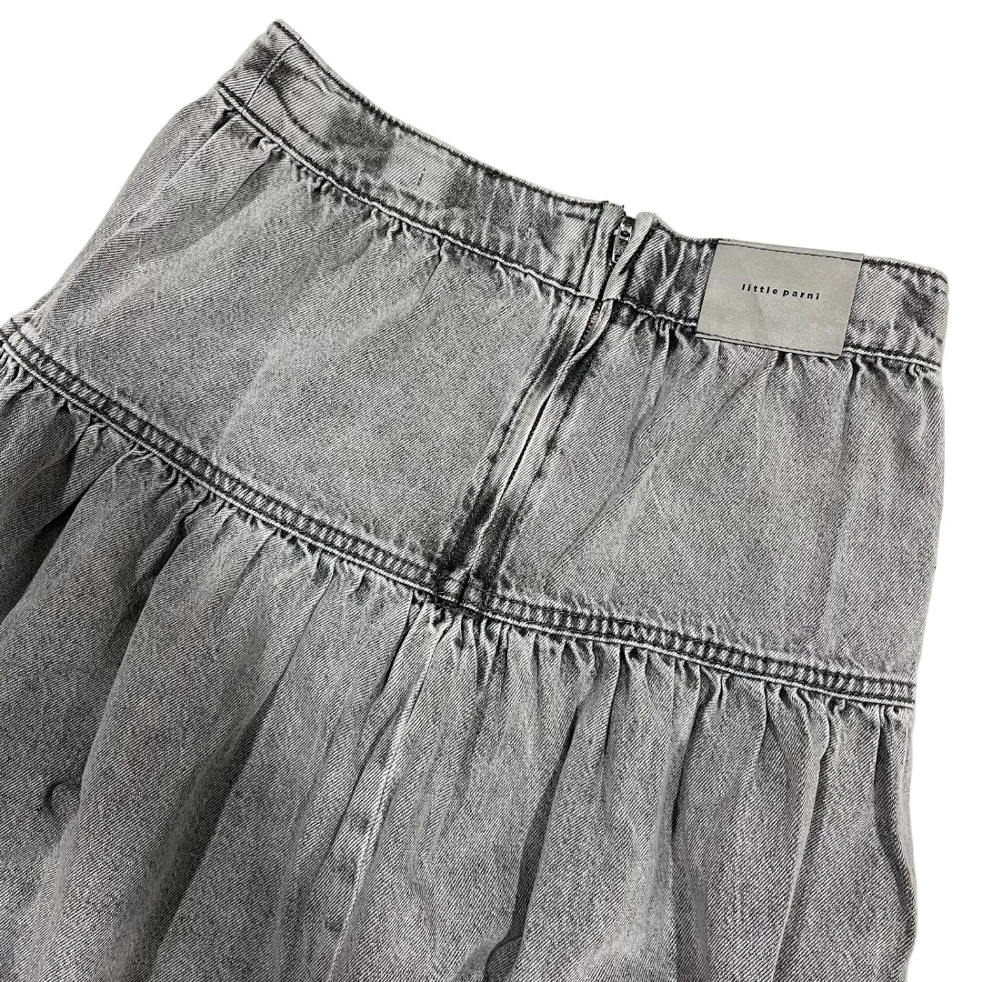 Grey Classic Denim Maxi Skirt
