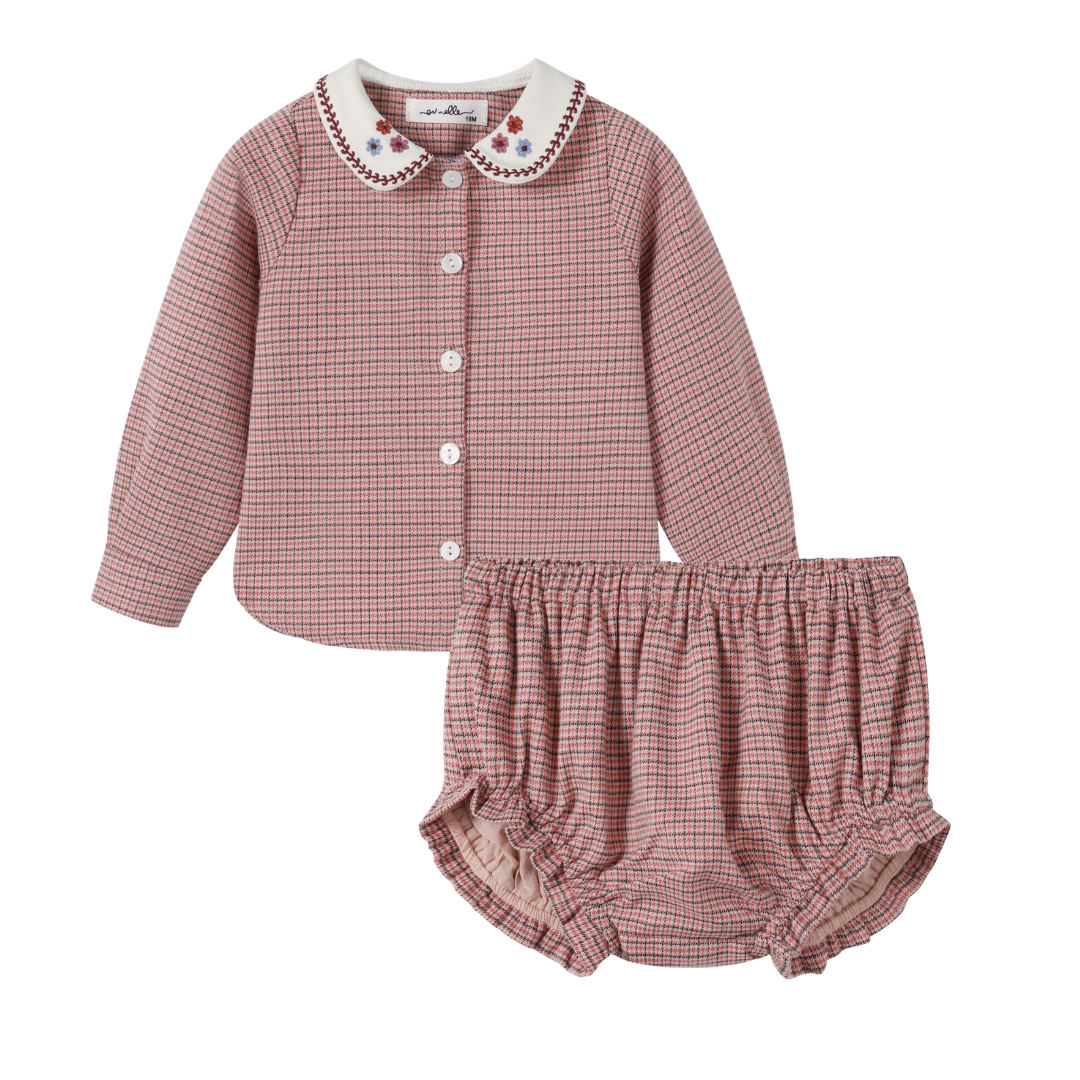 Houndstooth Baby Bloomer Set