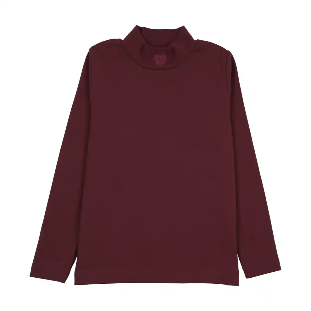 Burgundy Denim Rugged Threads Mock Neck