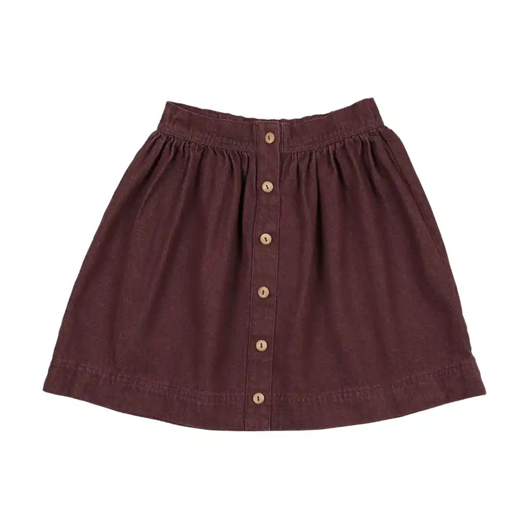Burgundy Denim Rugged Threads Skirt