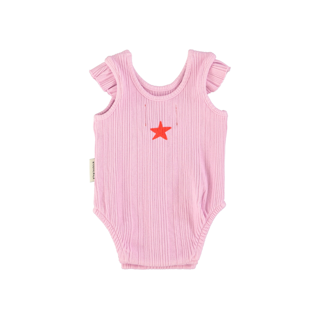 Lilac w/ Red Heart Print Sleeveless Bodysuit