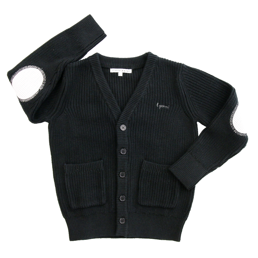 Black Boys Chunky Patch Cardigan