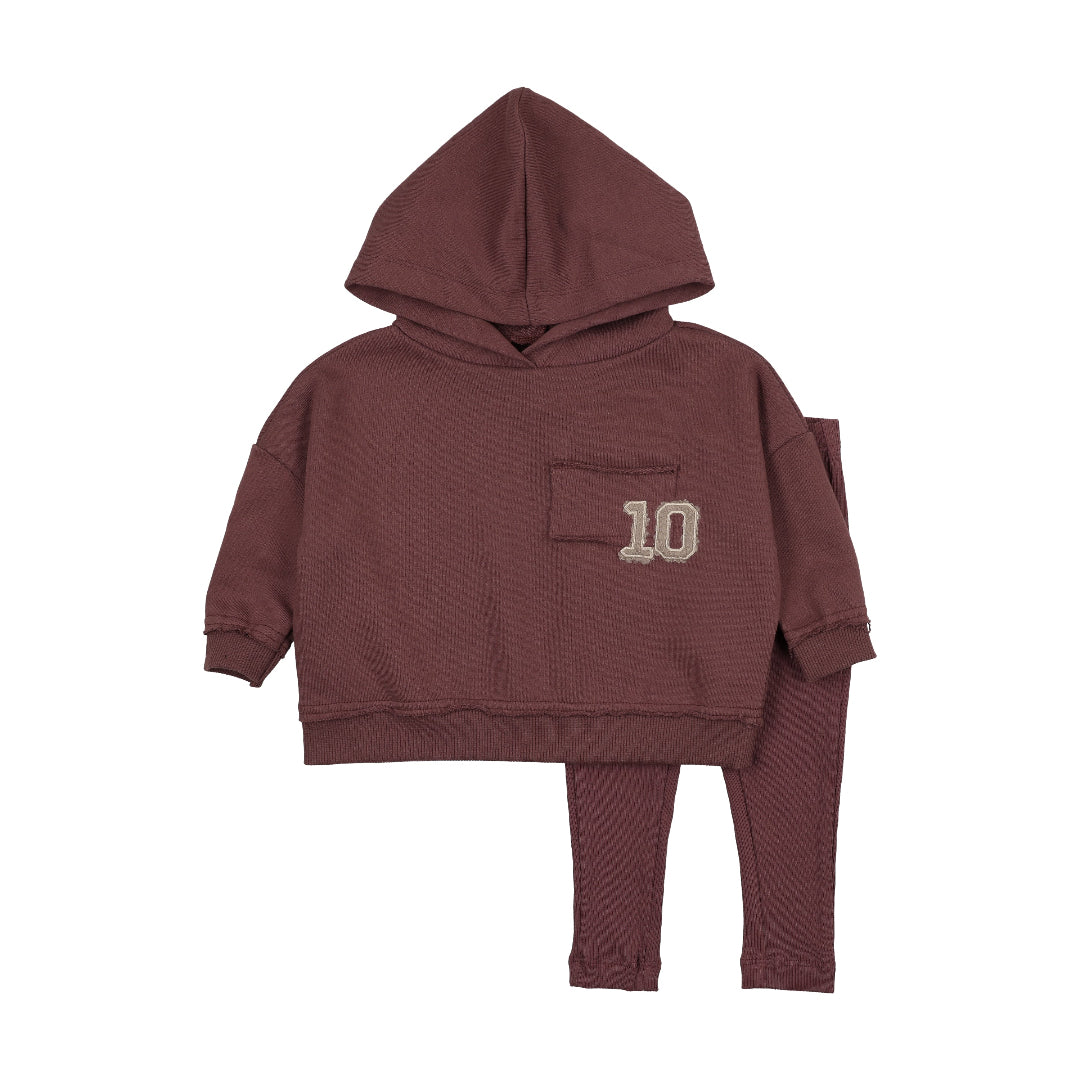 Mauve Hooded Sweatshirt Set
