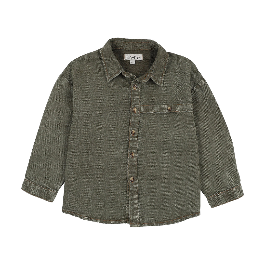 Washed Green Boys Shirt