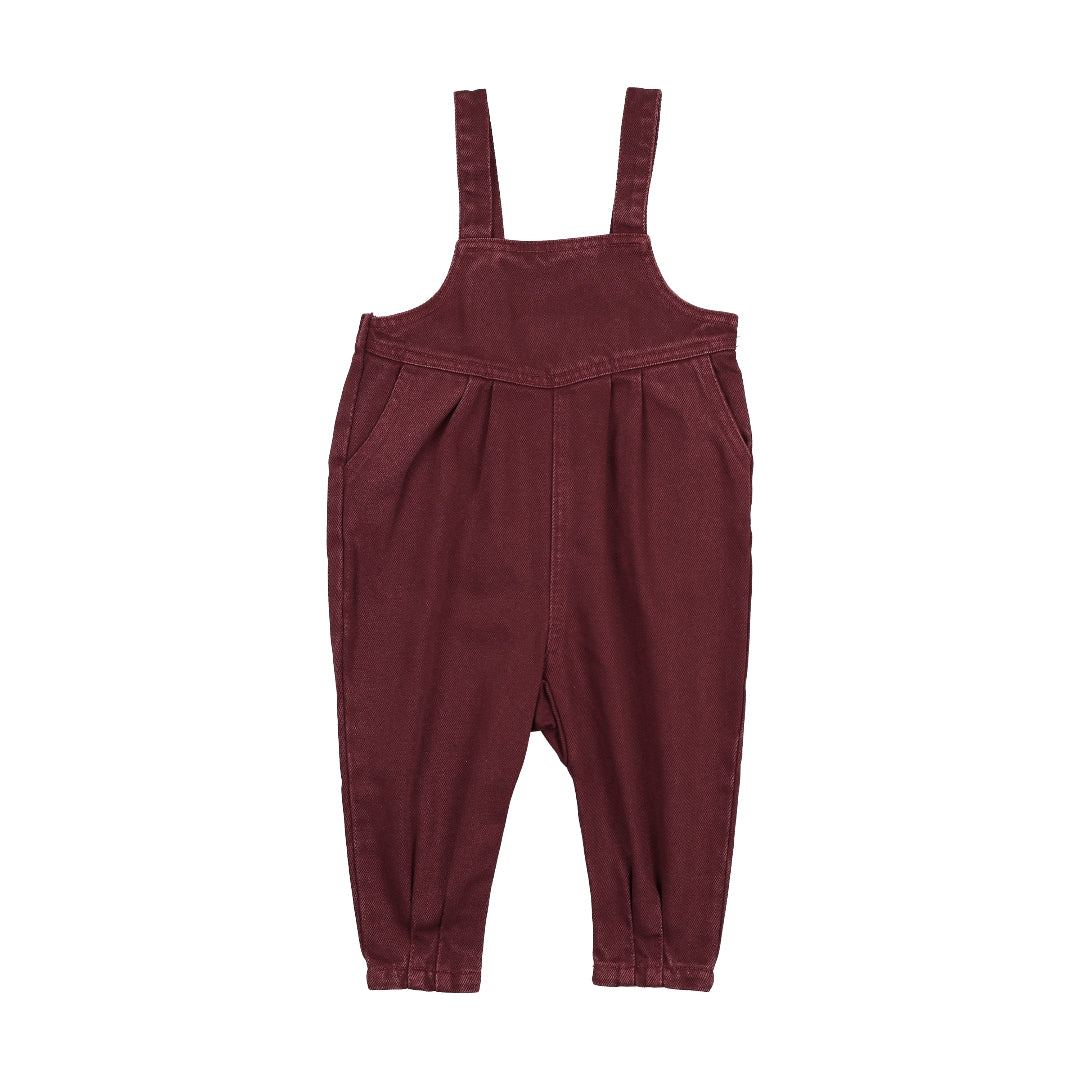 Washed Burgundy Baby Overall