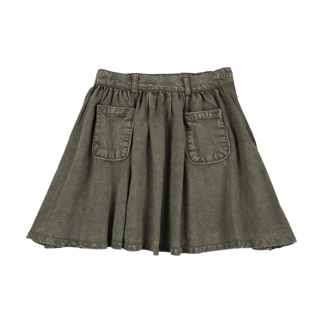 Washed Green Girls Skirt