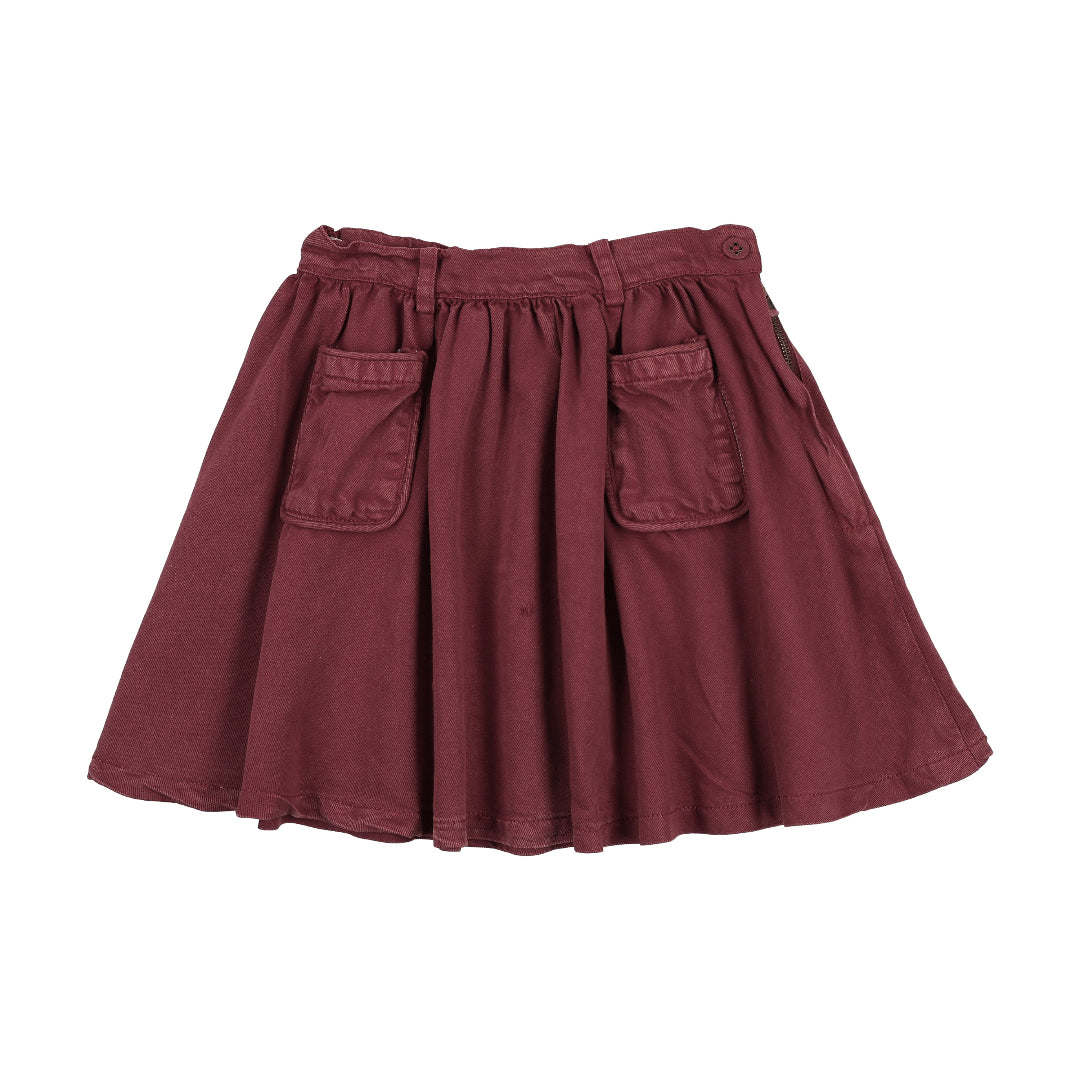 Washed Burgundy Skirt