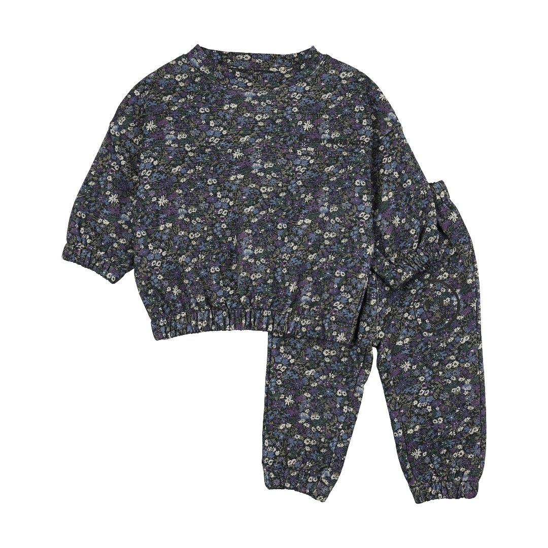 Navy Liberty Print French Terry 2-Piece Set