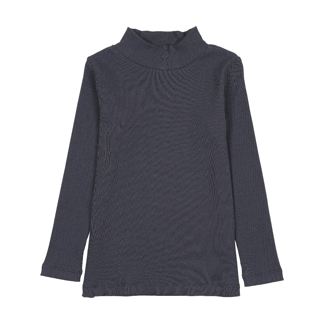 Navy Mock Neck T-Shirt