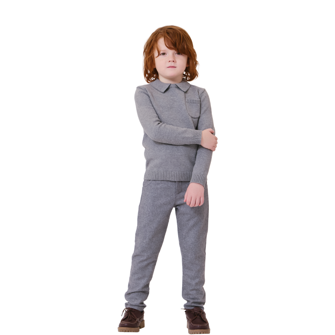 Grey Franck Collar Sweater