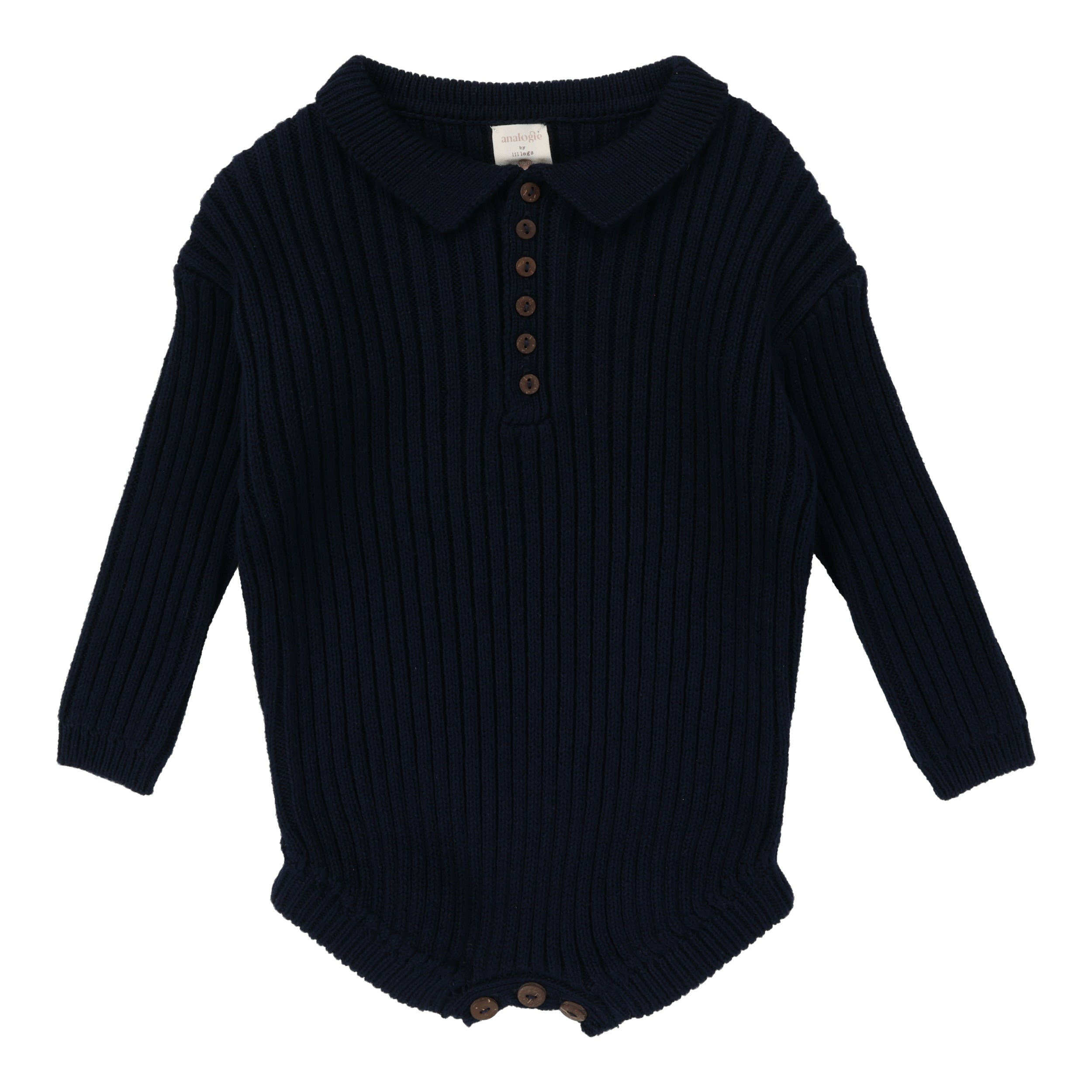 Navy Boys Knit Romper