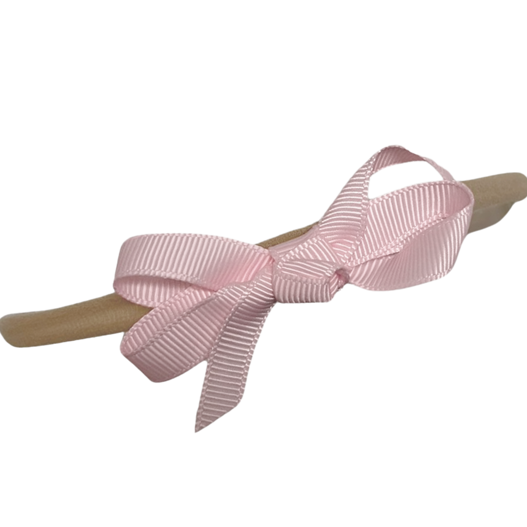 Light Pink Mini Ella Double Bow Baby Band