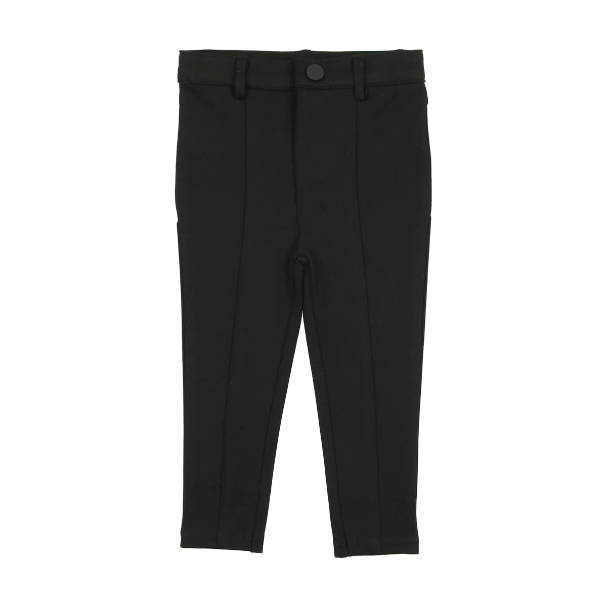 Black Knit Stretch Pants with Seam
