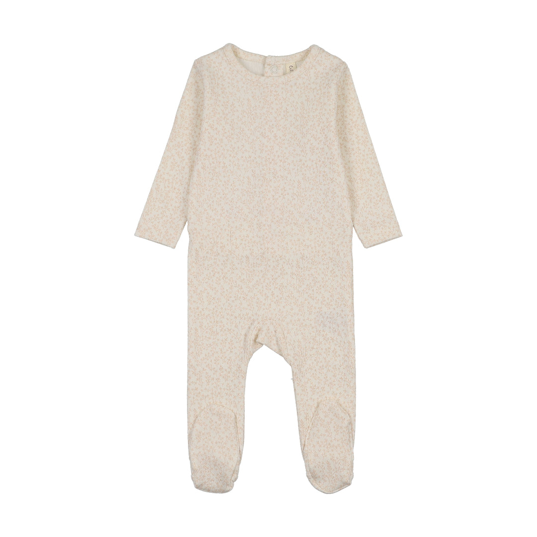 Cream/Pink Leaf Trail Footie