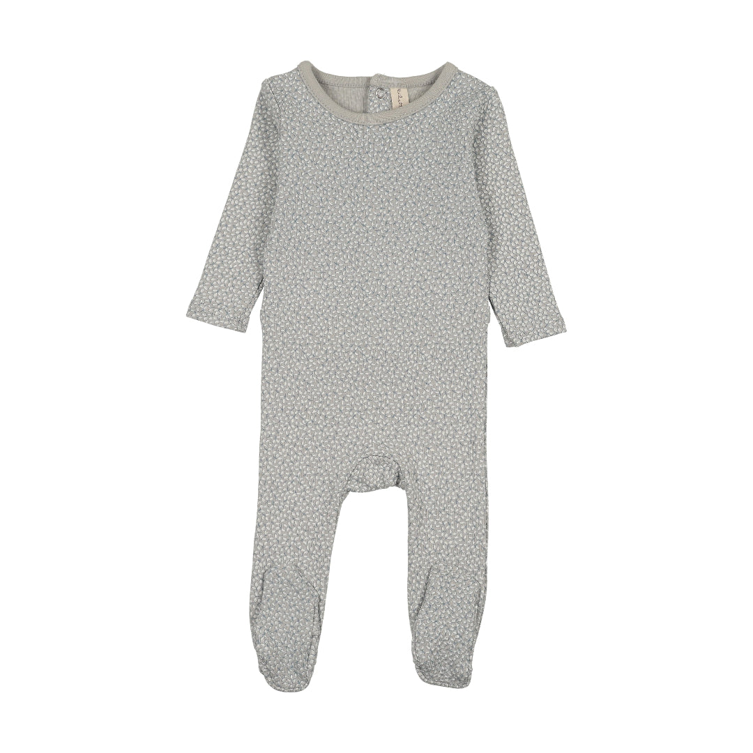 Lilette Pale Blue Mini Print Footie