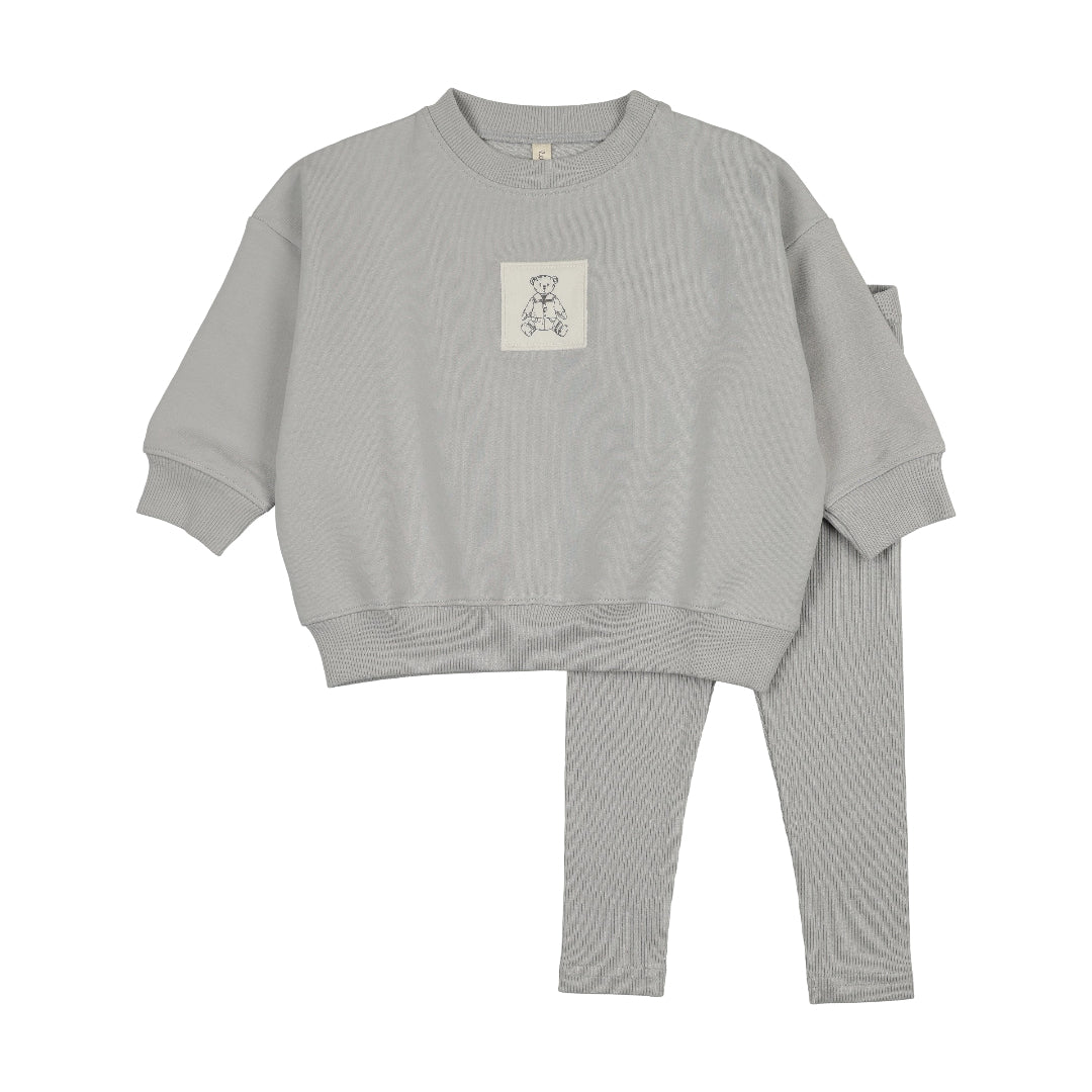 Lilette Pale Blue Graphic Tag Sweatshirt Set