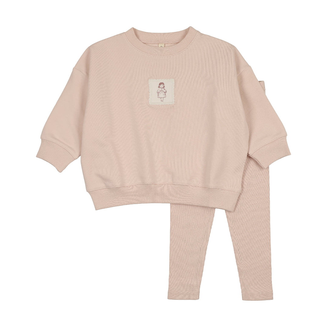 Lilette Petal Graphic Tag Sweatshirt Set