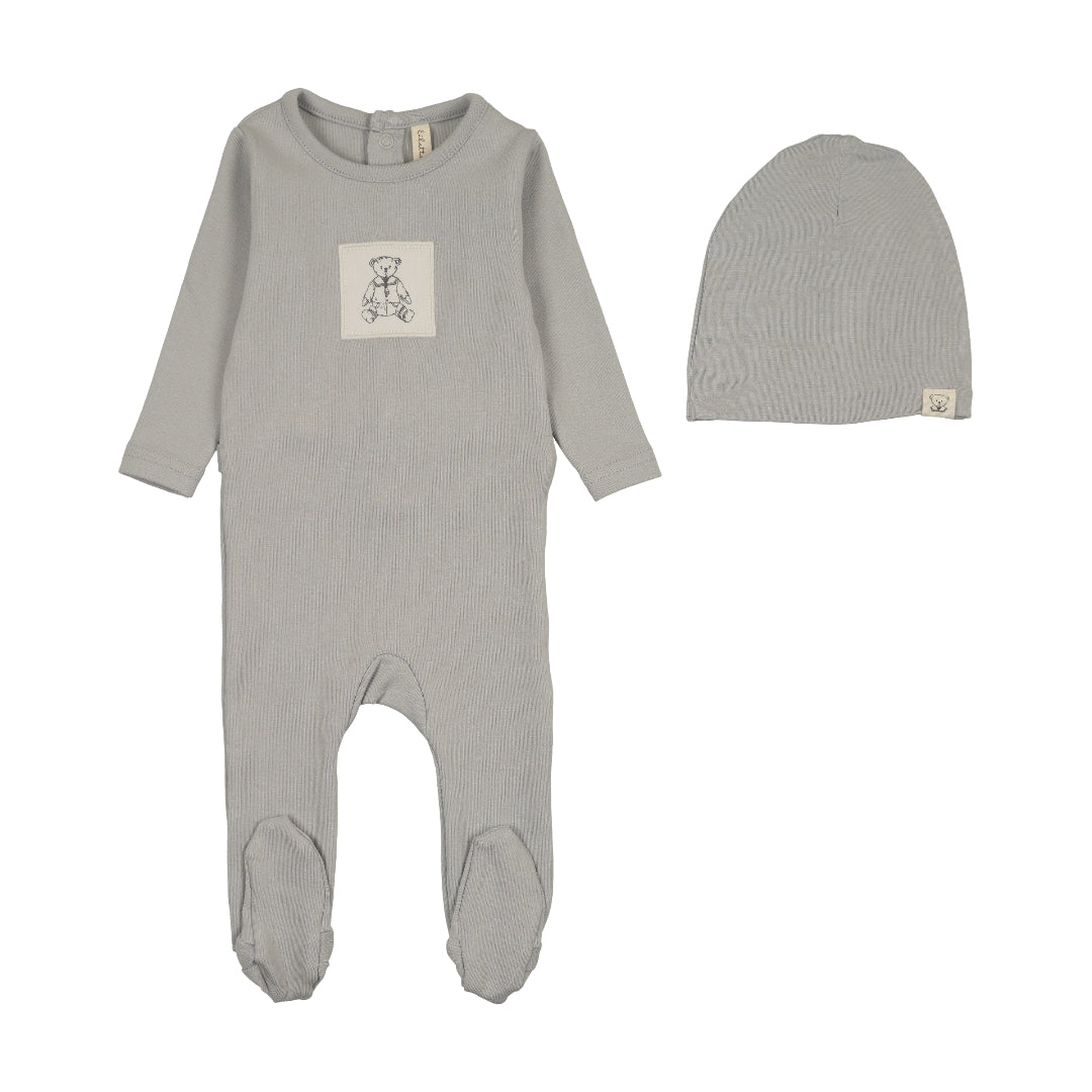 Lilette Pale Blue Graphic Tag Footie Set