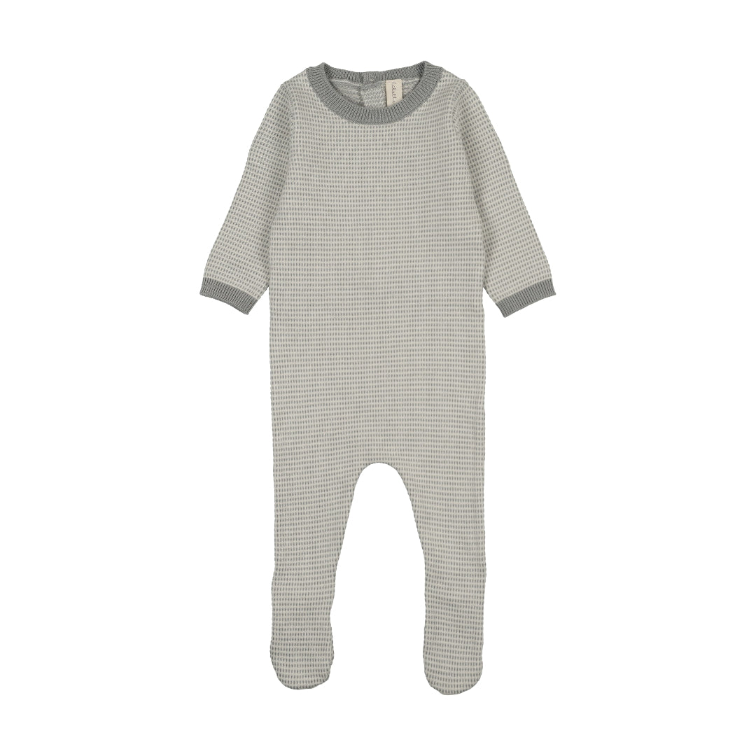 Lilette Light Blue Two Tone Knit Footie