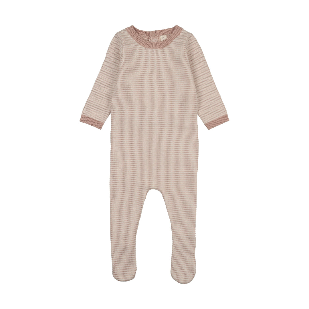 Lilette Dusty Pink Two Tone Knit Footie