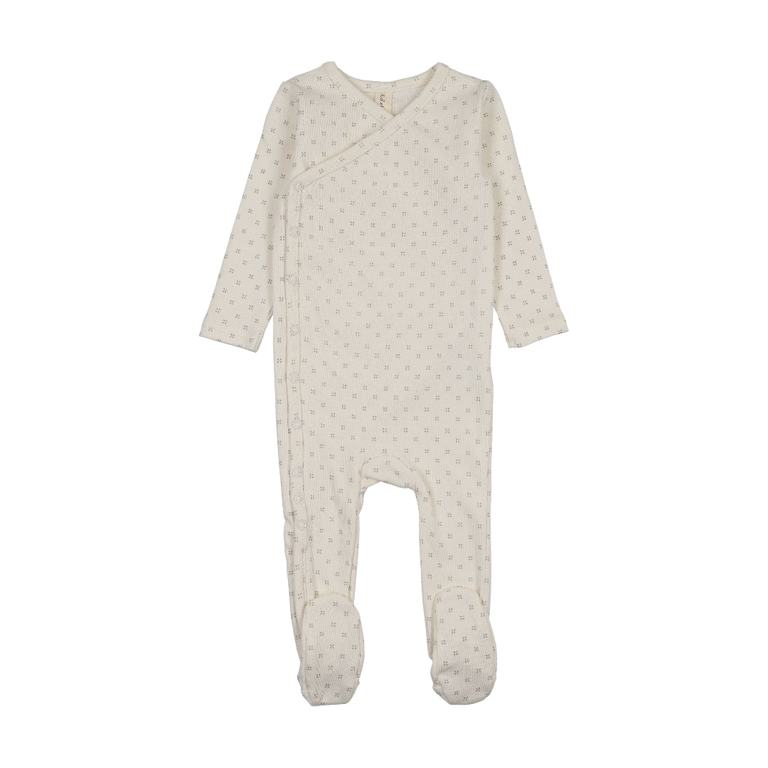 Lilette Cream/Pale Blue Clover Footie