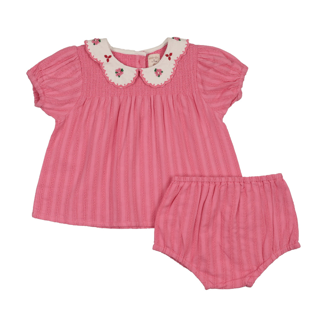 Fresh Pink Downtown Smocked Set