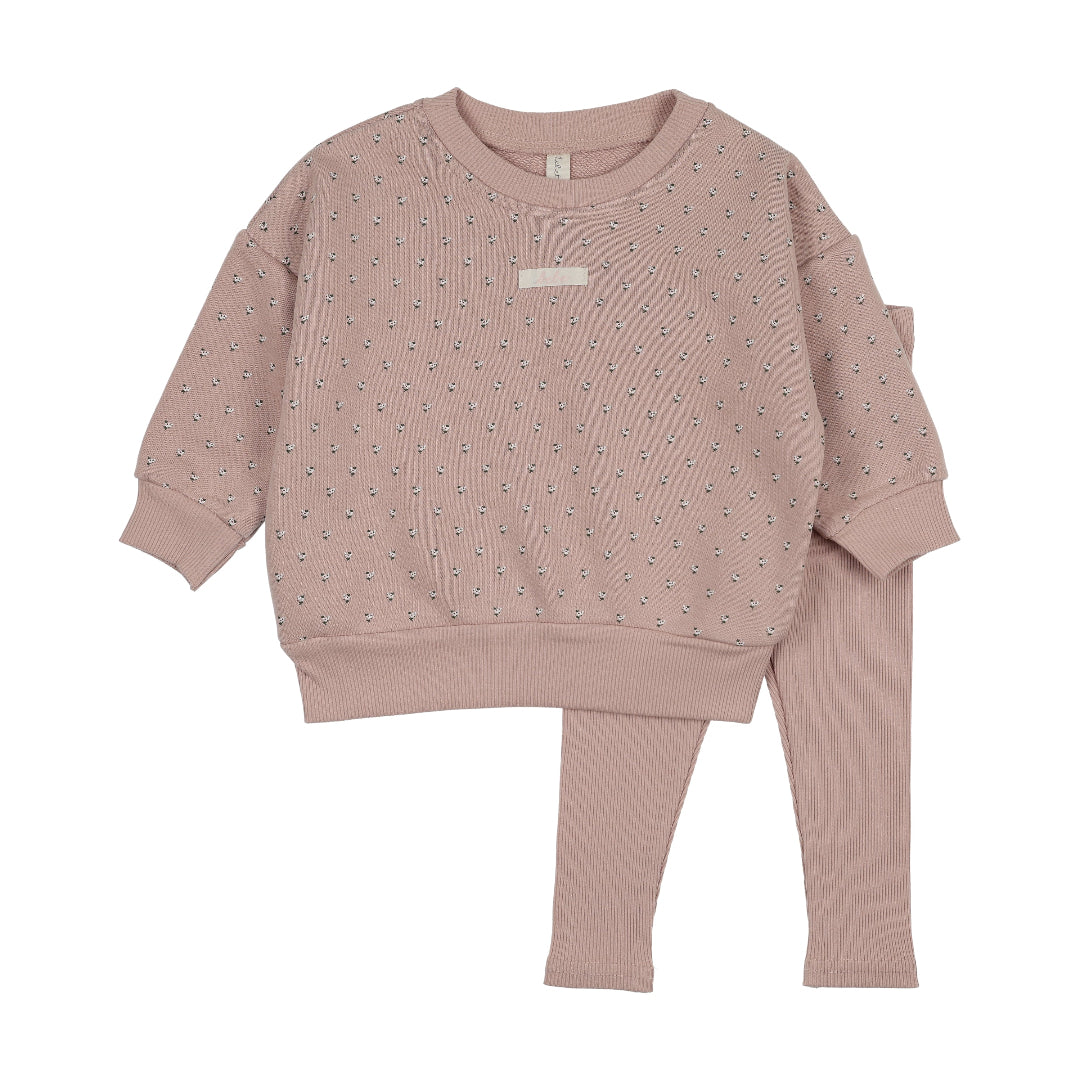 Lilette Dusty Pink Floret Sweatshirt Set