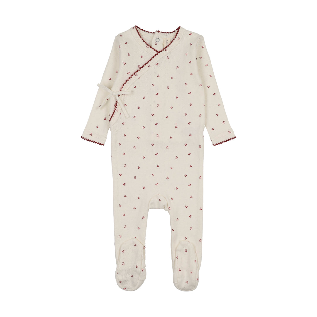 Lilette Cream/Pink Cherry Scallop Footie