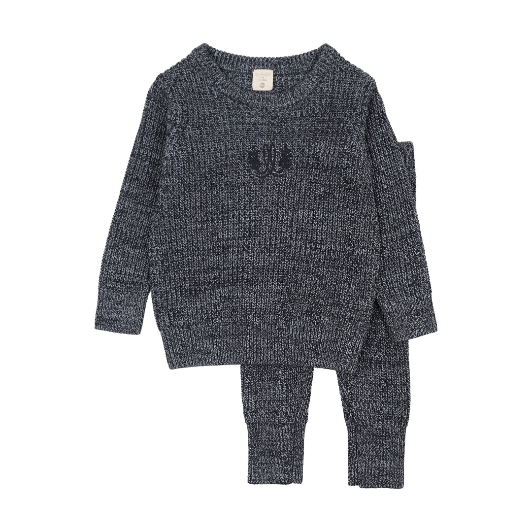 Navy Marled Toddler Set Boy