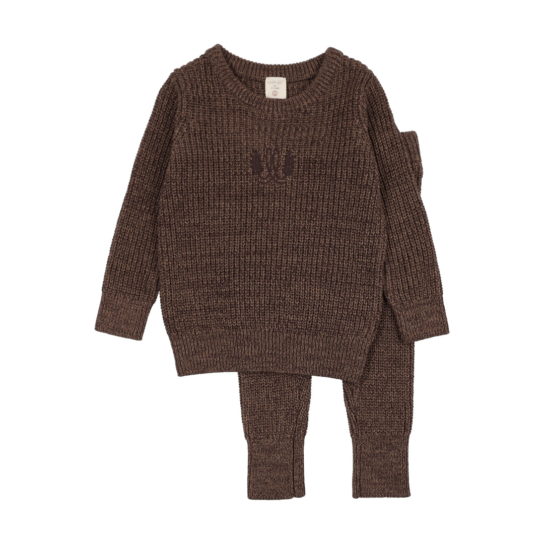 Chocolate Brown Marled Toddler Set Boy