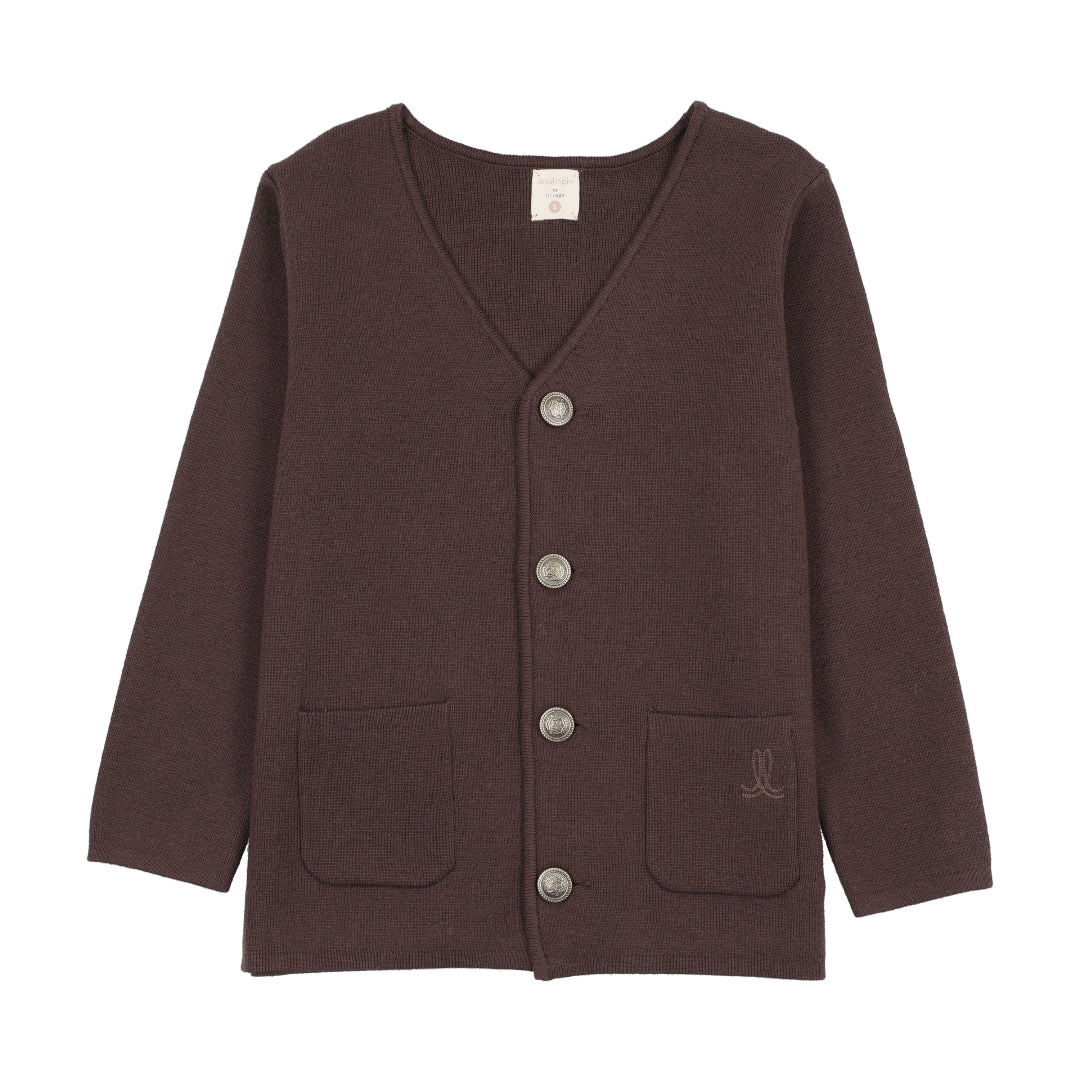 Chocolate Brown Boys Cardigan Blazer