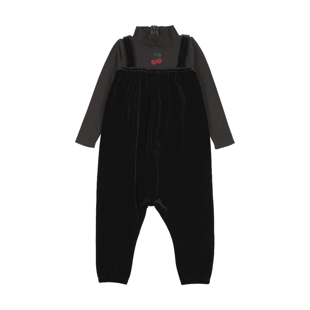 Black Cherry Mock Neck Romper