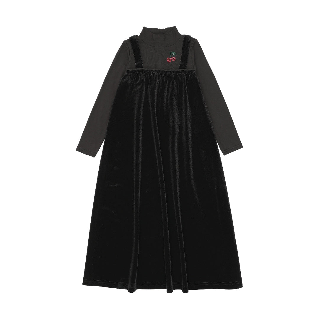 Black Mock Neck Cherry Maxi