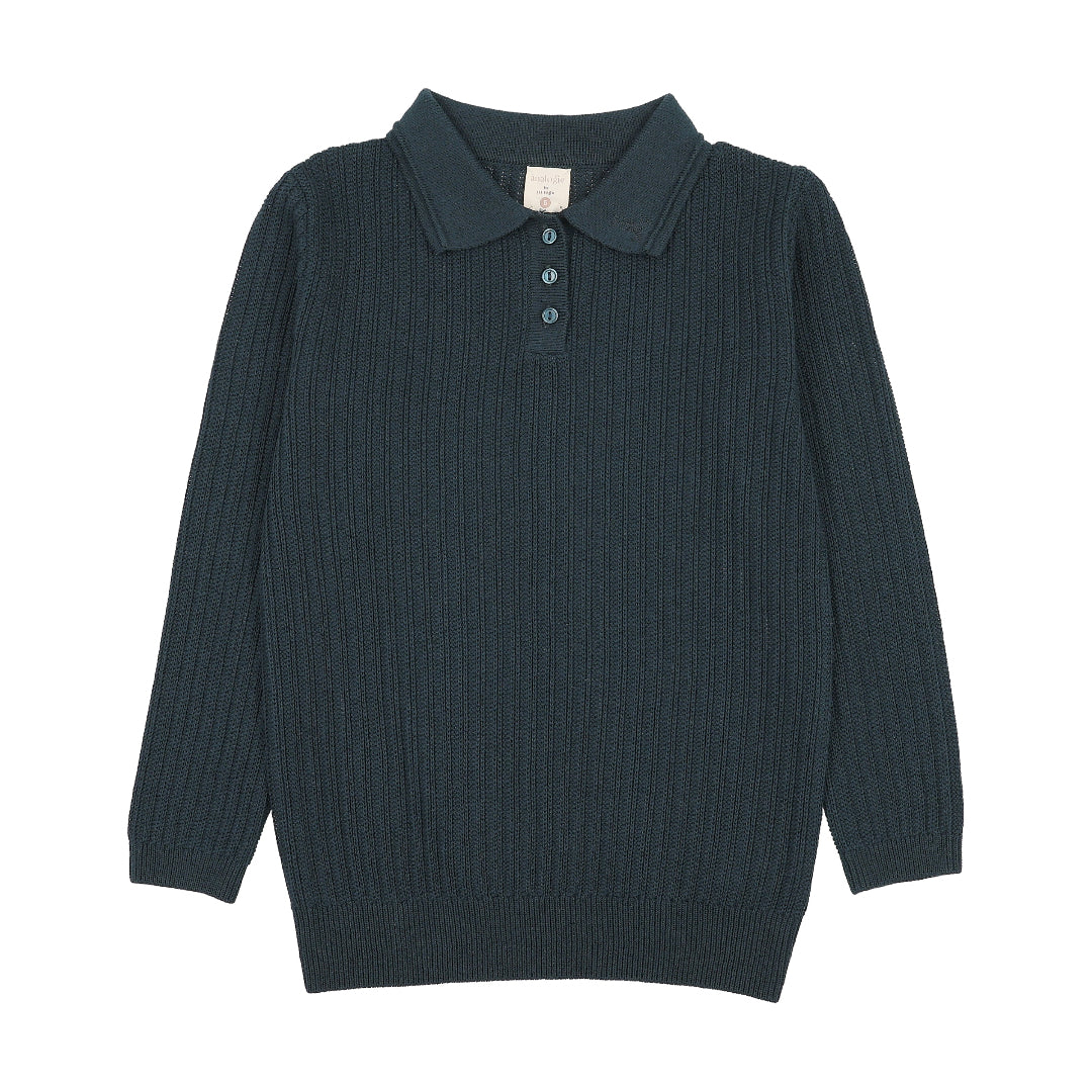 Deep Teal Boys Knit Polo