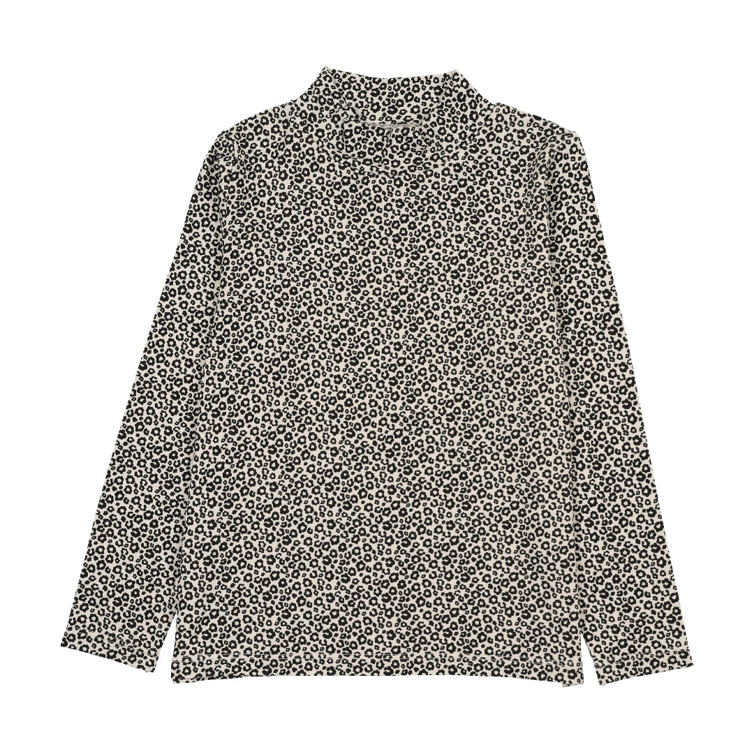 Black/Cream Printed Mockneck
