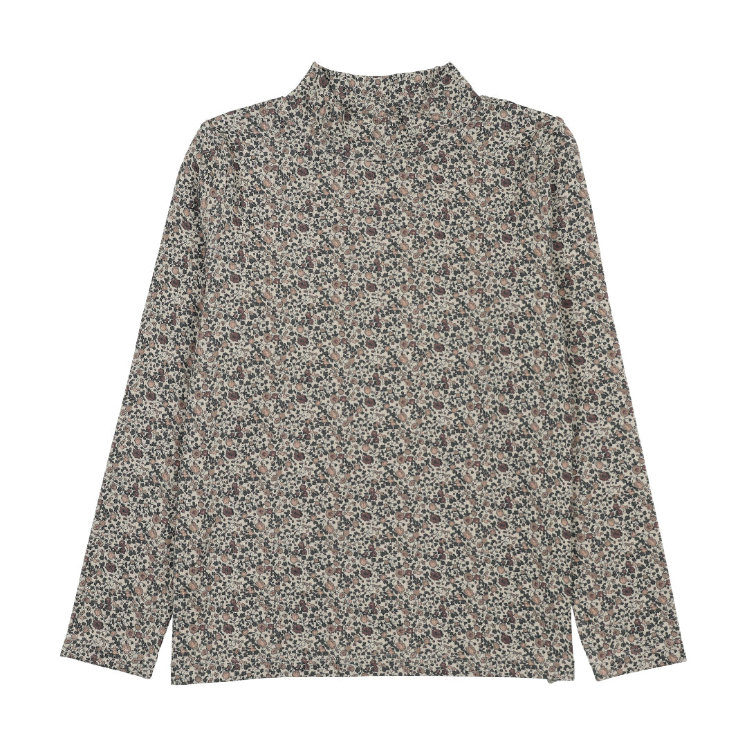 Vintage Purple Printed Mockneck