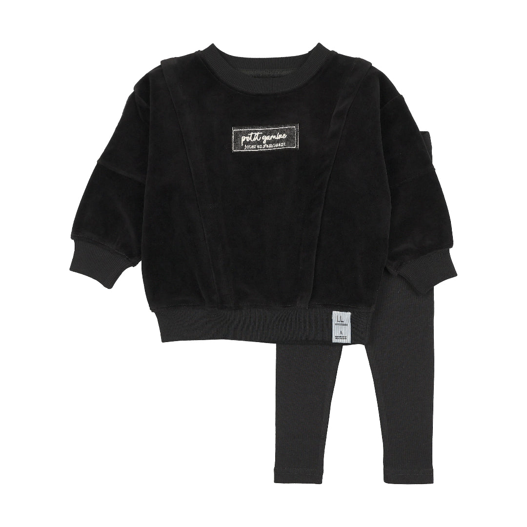 Black Velour Boys Set