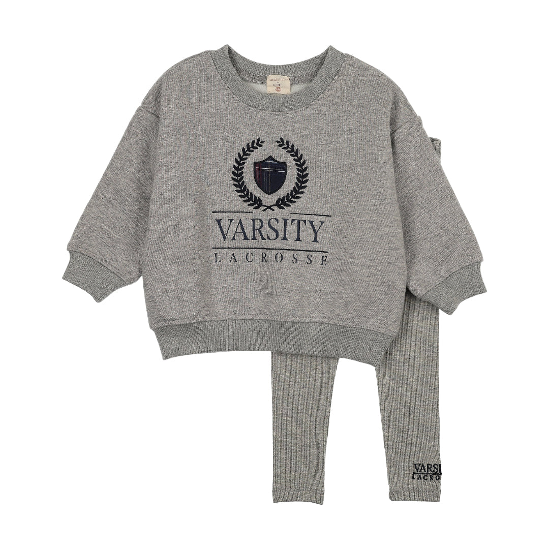 Light Grey Heather Fan Club Boys Sweatshirt Set Big Logo