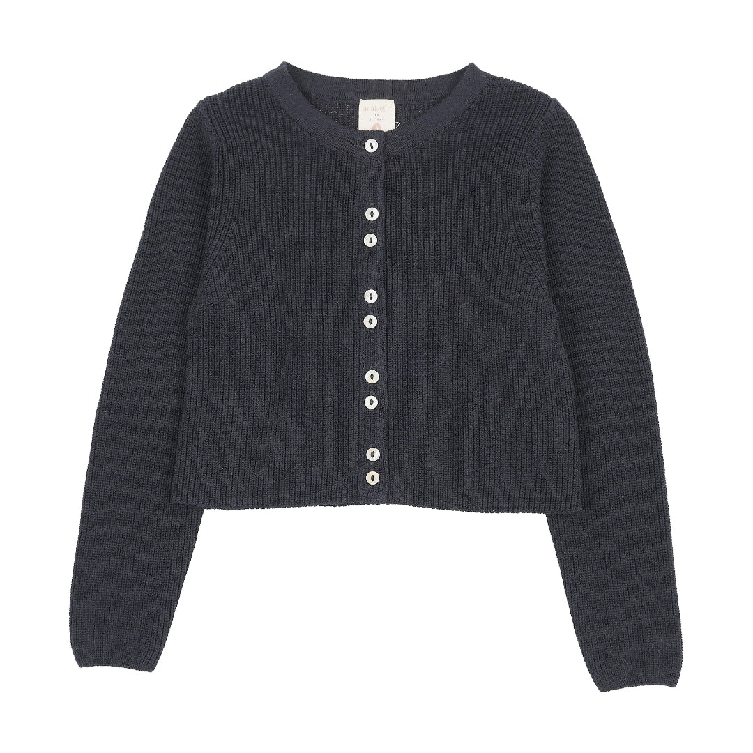 Navy Fine Knit Cardigan