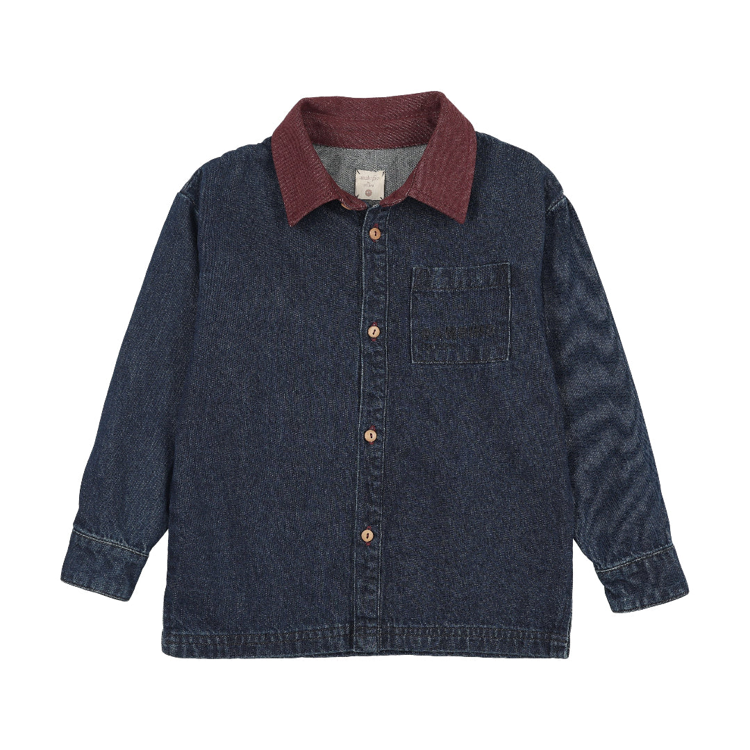 Denim/ Burgundy Denim Day Boys Shirt