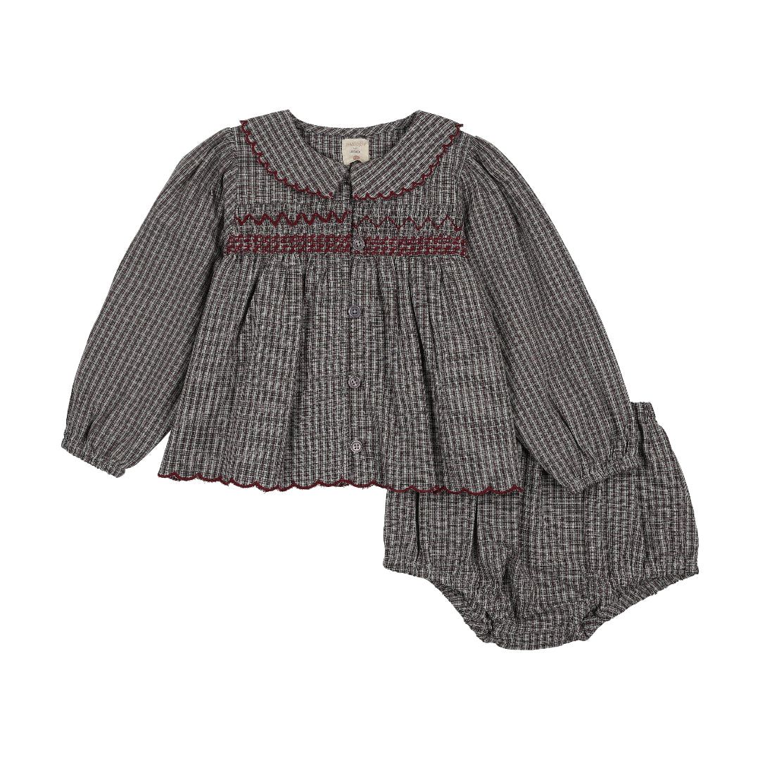 Soft Grey Plaid Edition Toddler Girl Set