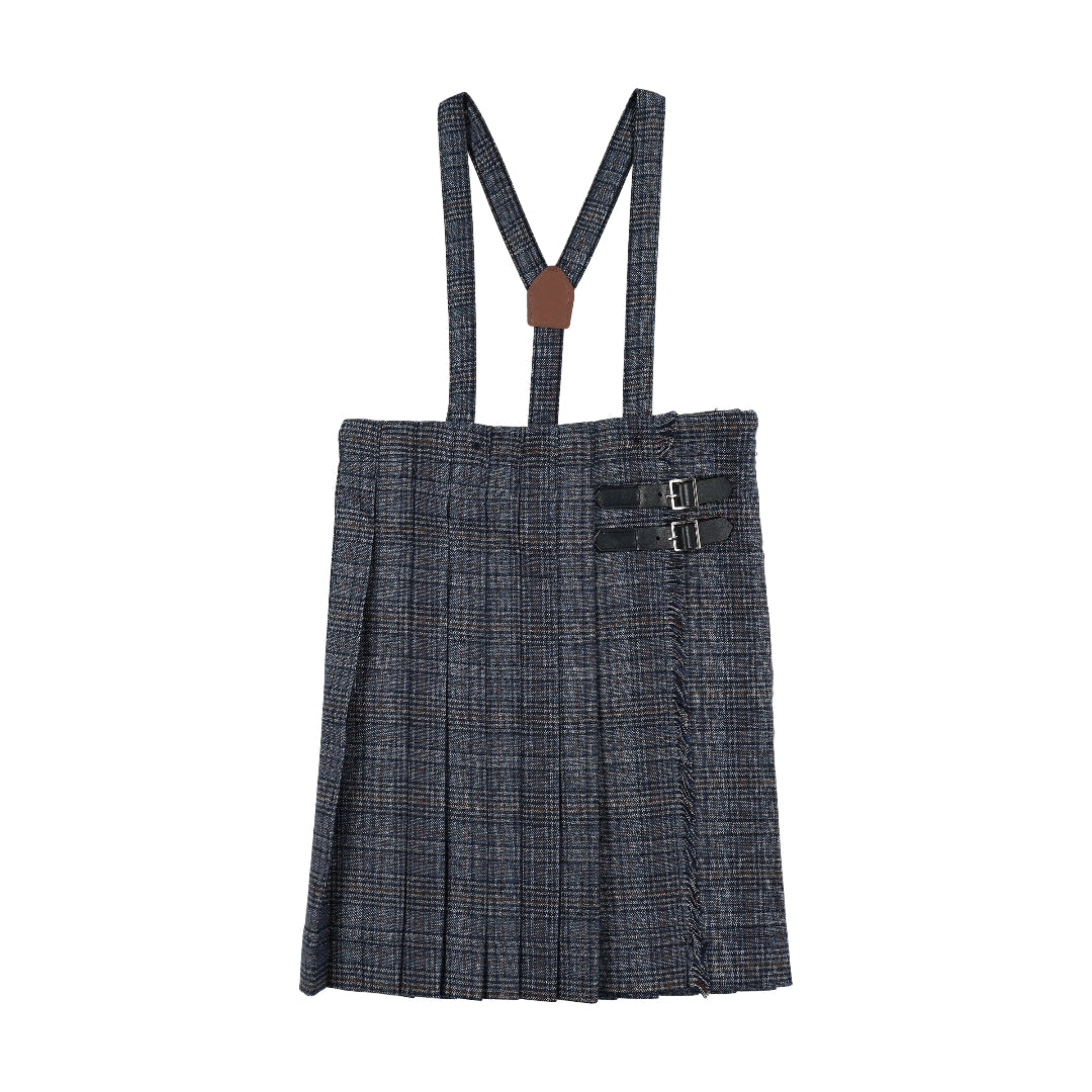 Multi Plaid Kilt Suspender Skirt