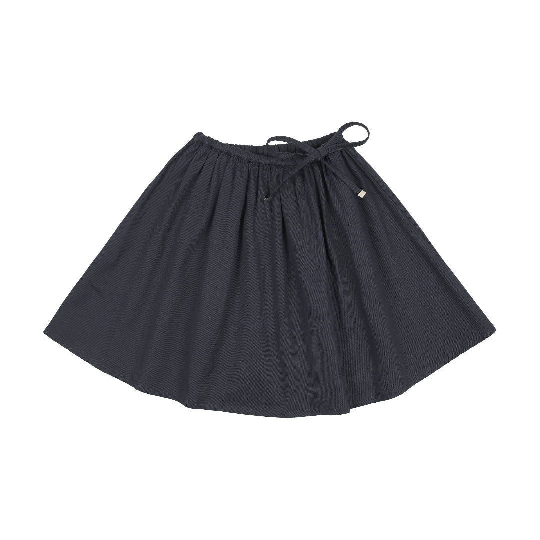 Navy Home Garden Tie Waist Circle Skirt